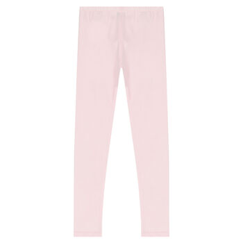 Girls Pink Logo Leggings