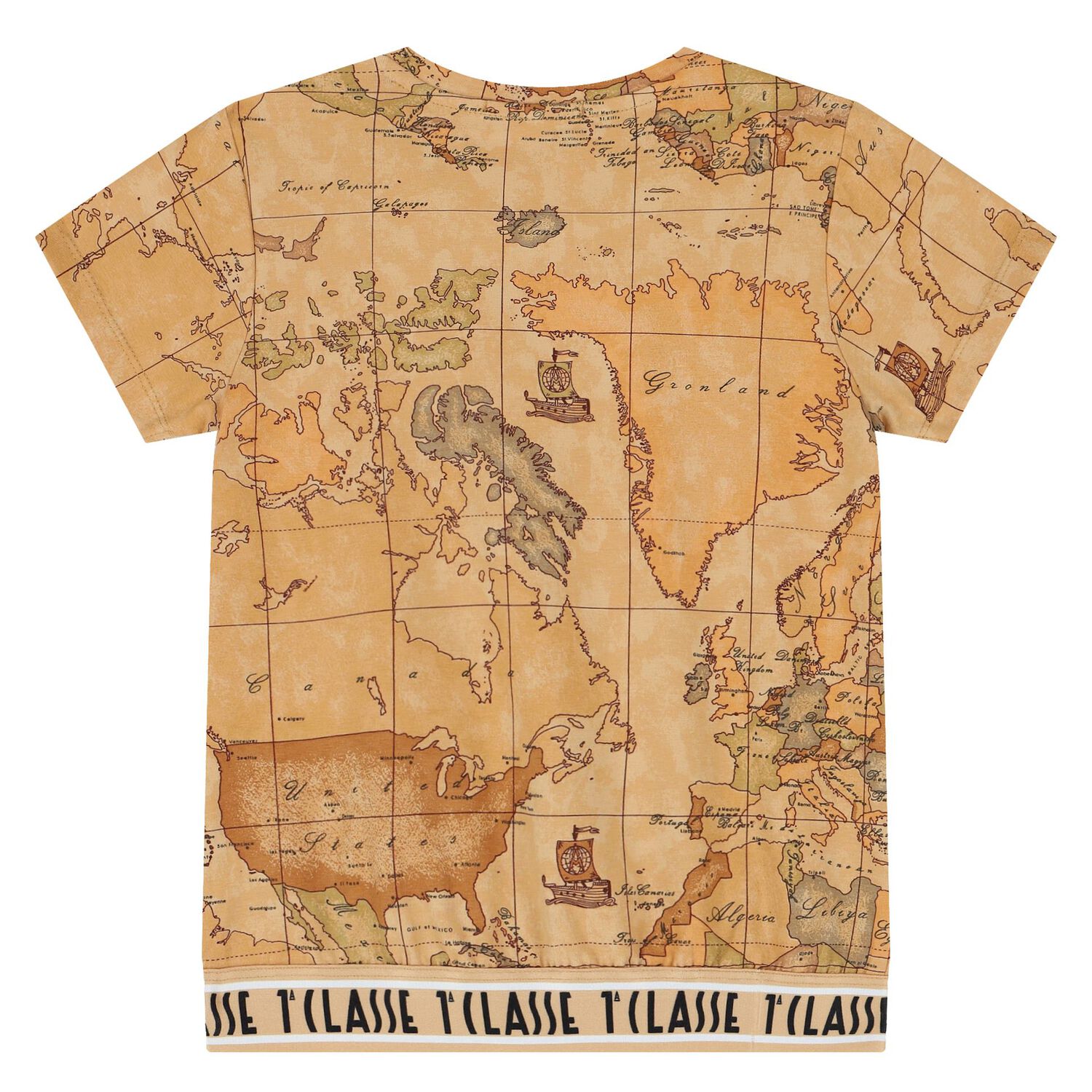 Girls Beige Geo Map T-Shirt, 1, hi-res