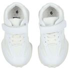 Boys White Logo Trainers, 1, hi-res
