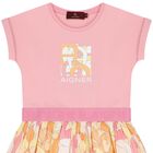 Girls Pink & Yellow Logo Dress, 1, hi-res