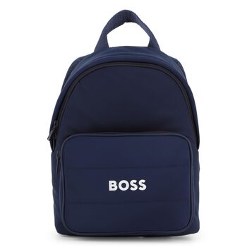Boys Navy Blue Logo Backpack ( 27cm )