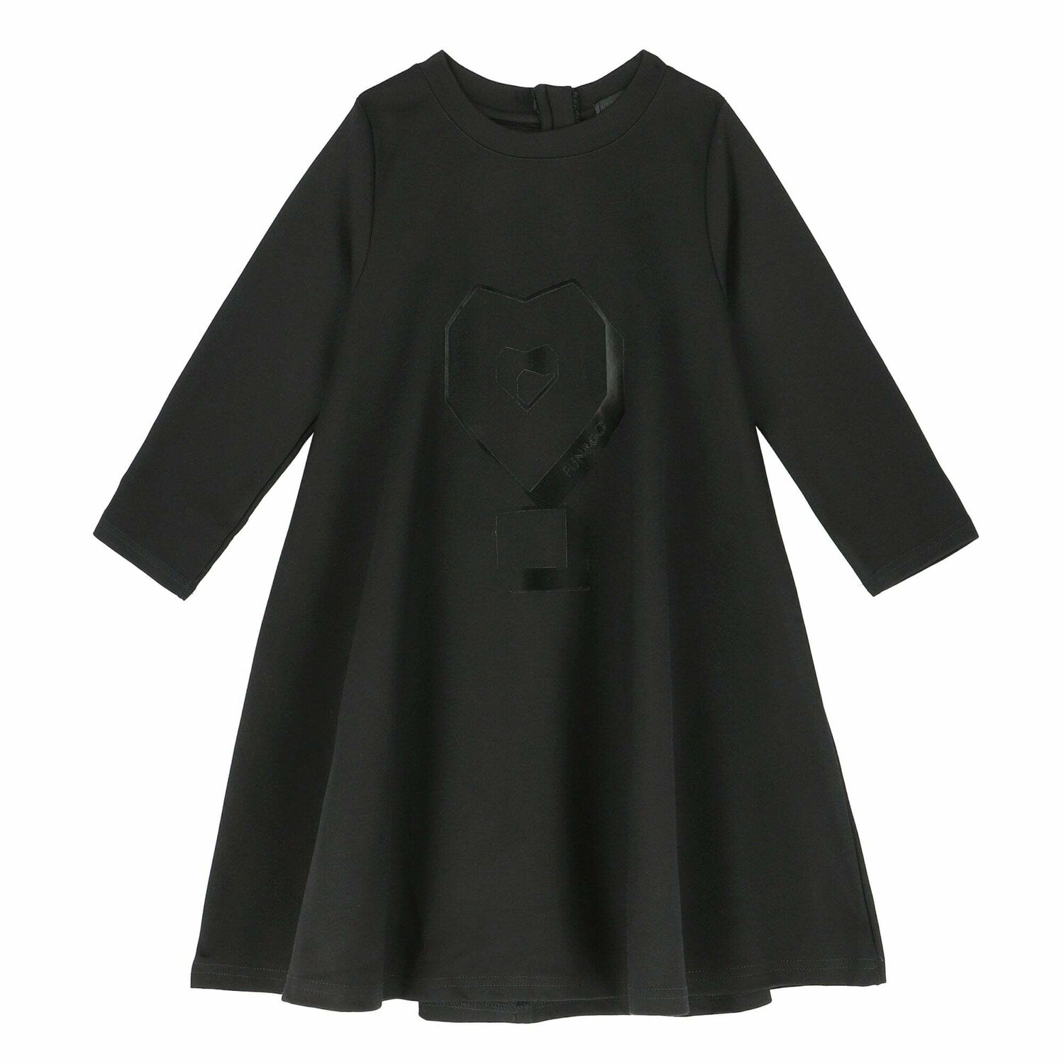 Girls Black Printed Dress, 1, hi-res