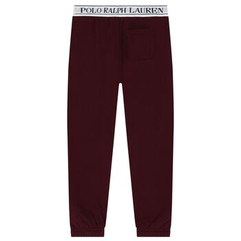 Girls Burgundy Logo Joggers