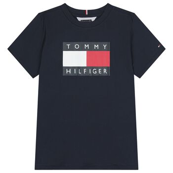 Boys Navy Blue Logo T-Shirt