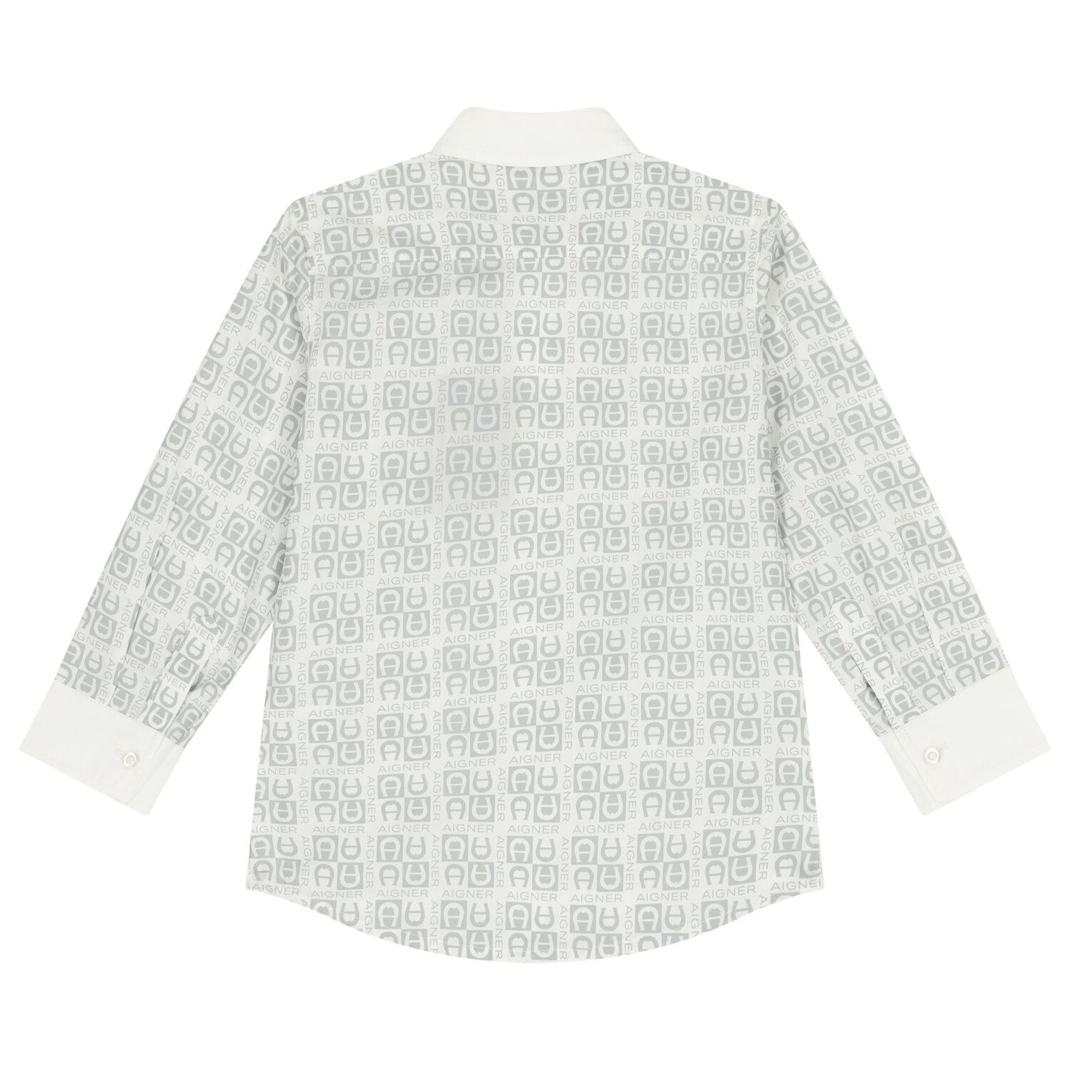 Boys White & Grey Logo Shirt, 1, hi-res image number null