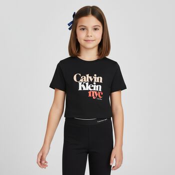 Girls Black Logo Trousers