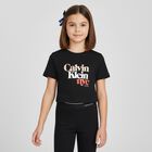 Girls Black Logo Trousers, 1, hi-res