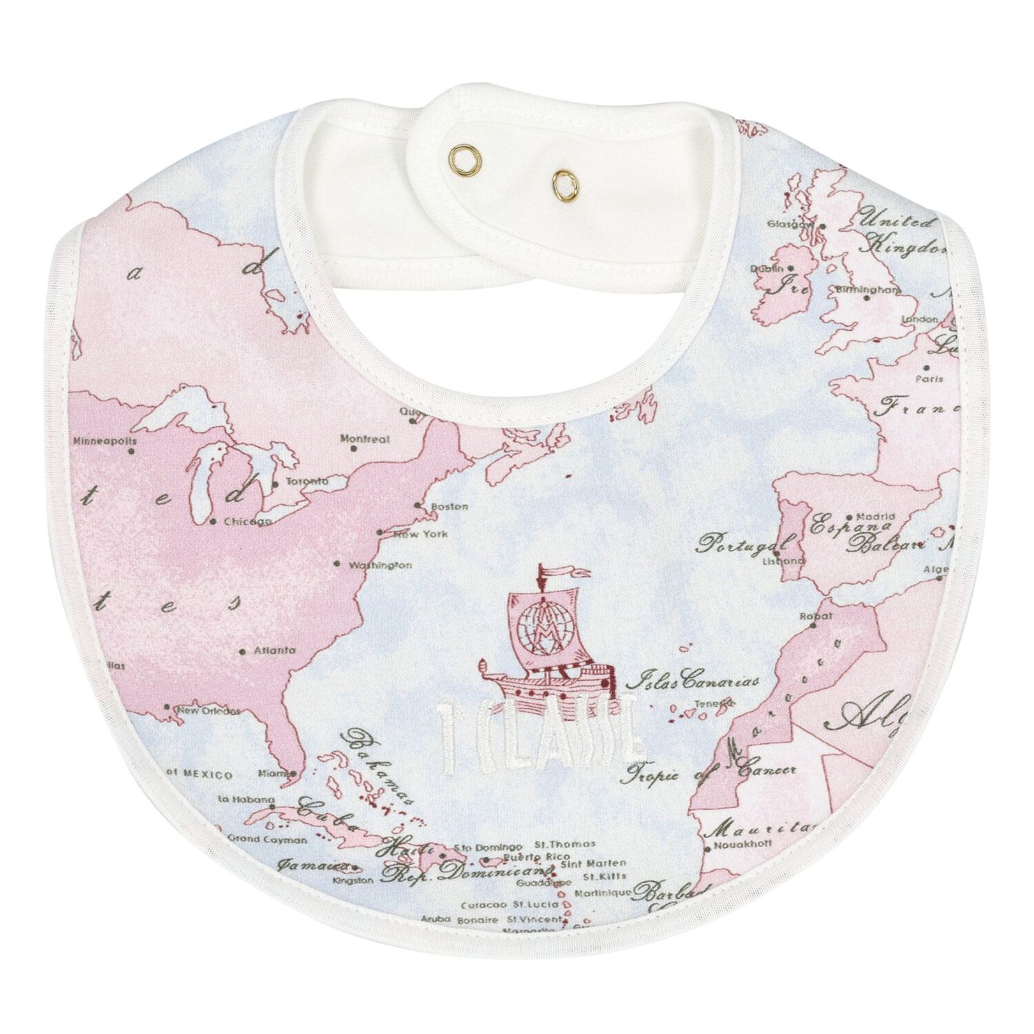 Baby Girls Pink & Blue Geo Map Babygrow Gift Set, 2, hi-res