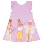 Girls Purple Ruffled Dress, 1, hi-res