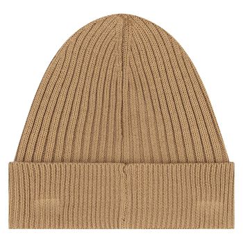 Beige Knitted Logo Hat