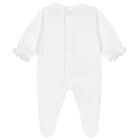 ملابس أطفال بناتي باللون الأبيض مزينة بالزهور, 1, hi-res