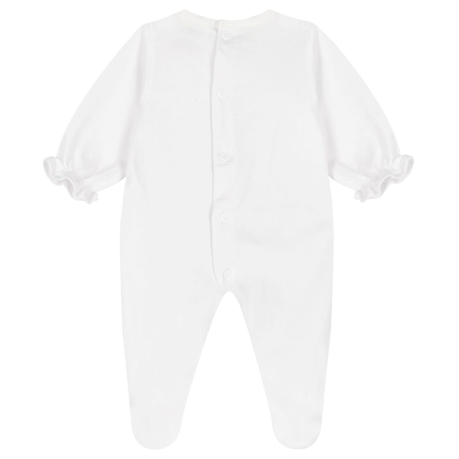 ملابس أطفال بناتي باللون الأبيض مزينة بالزهور, 1, hi-res image number null