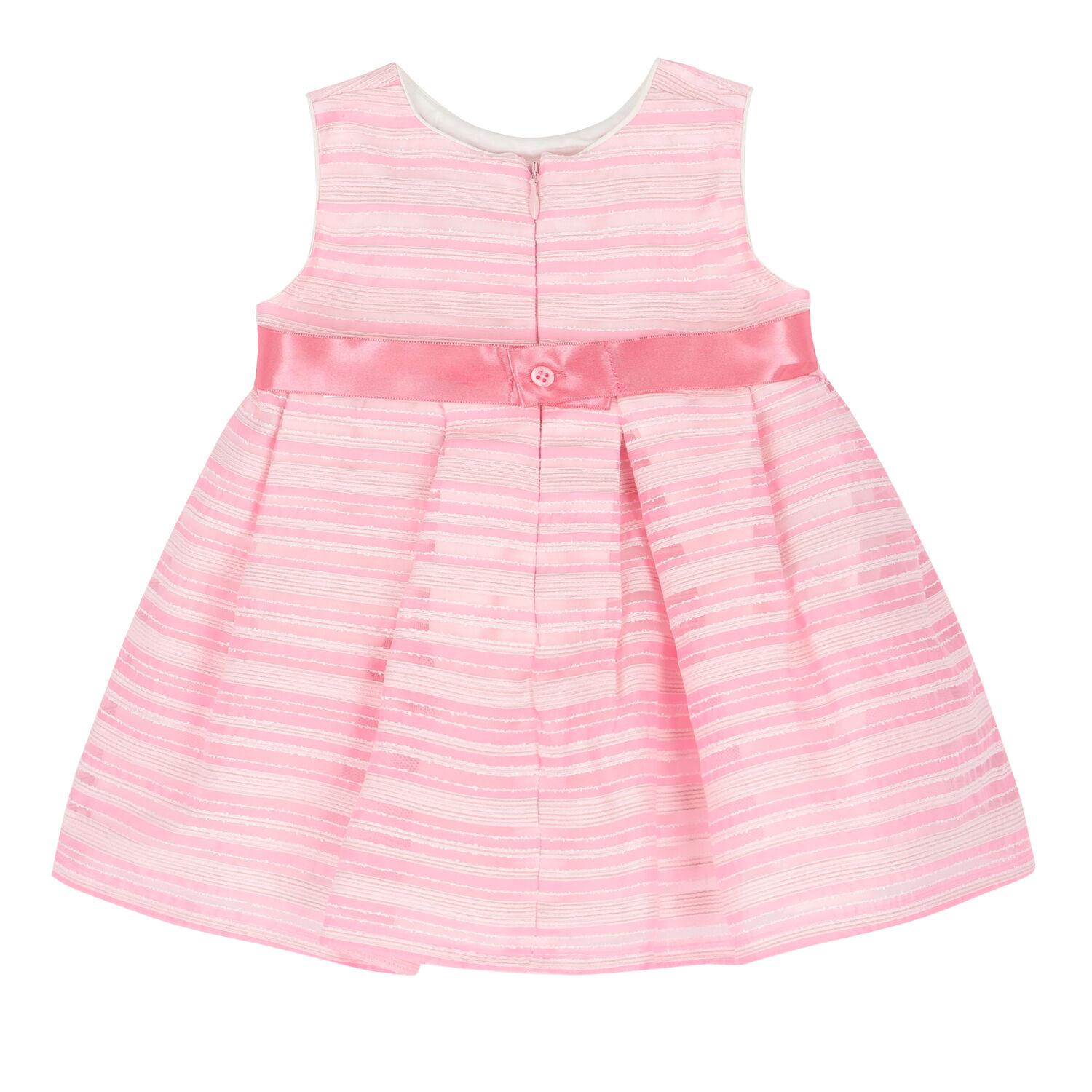 Younger Girls Pink & White Striped Dress, 1, hi-res image number null