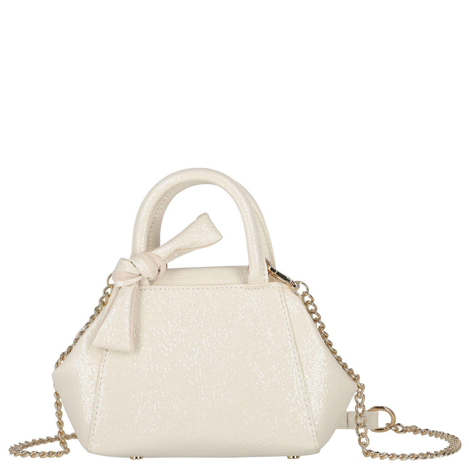 Girls Ivory Faux Leather Handbag ( 21cm ), 2, hi-res