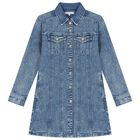 Girls Blue Denim Logo Dress, 1, hi-res