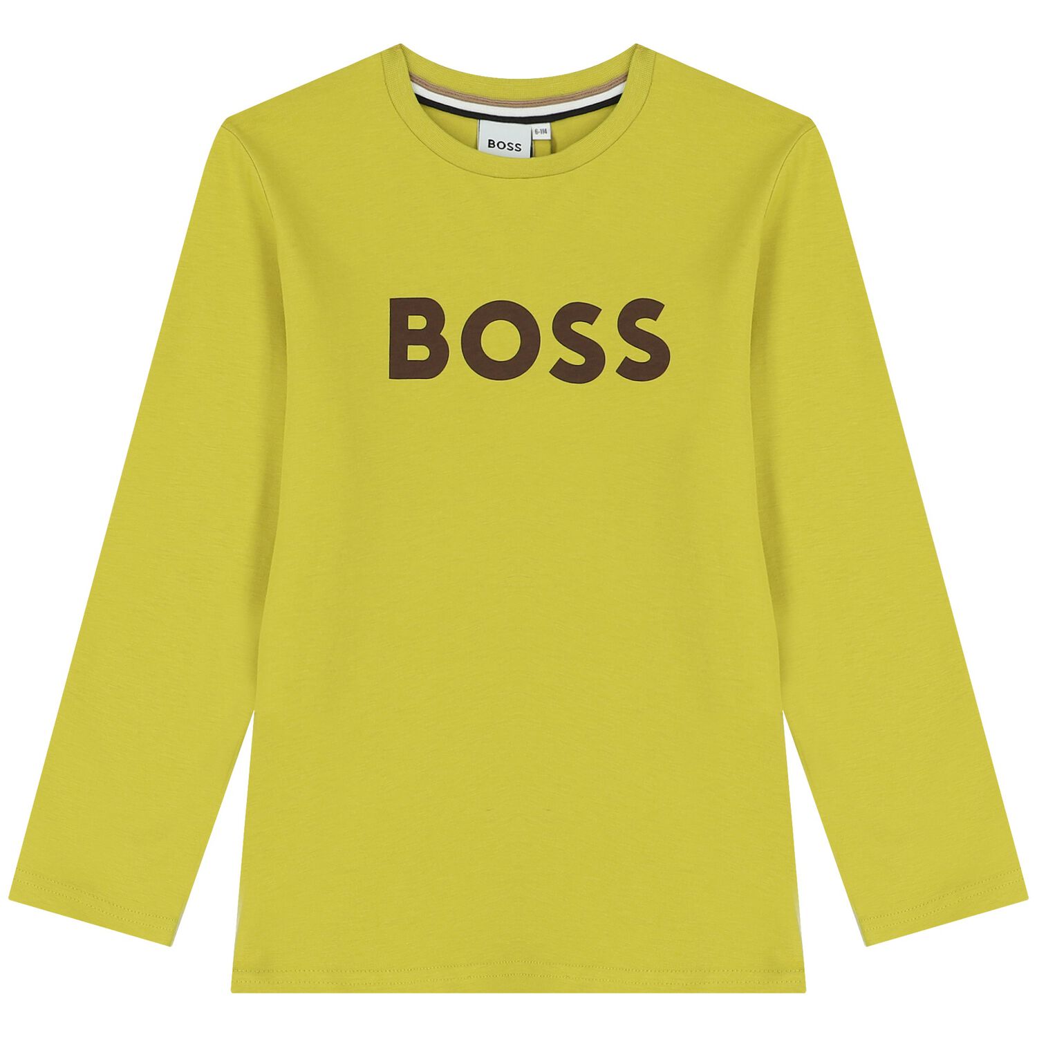 توب أولاد بأكمام بالشعار باللون الأخضر الليموني, 2, hi-res image number null