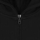 Black Logo Hooded Zip Up Top, 1, hi-res