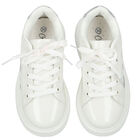 Girls White Hearts Trainers, 1, hi-res