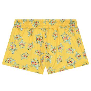 Girls Yellow Turtle Shorts