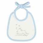Baby Boys White & Blue Bib, 1, hi-res