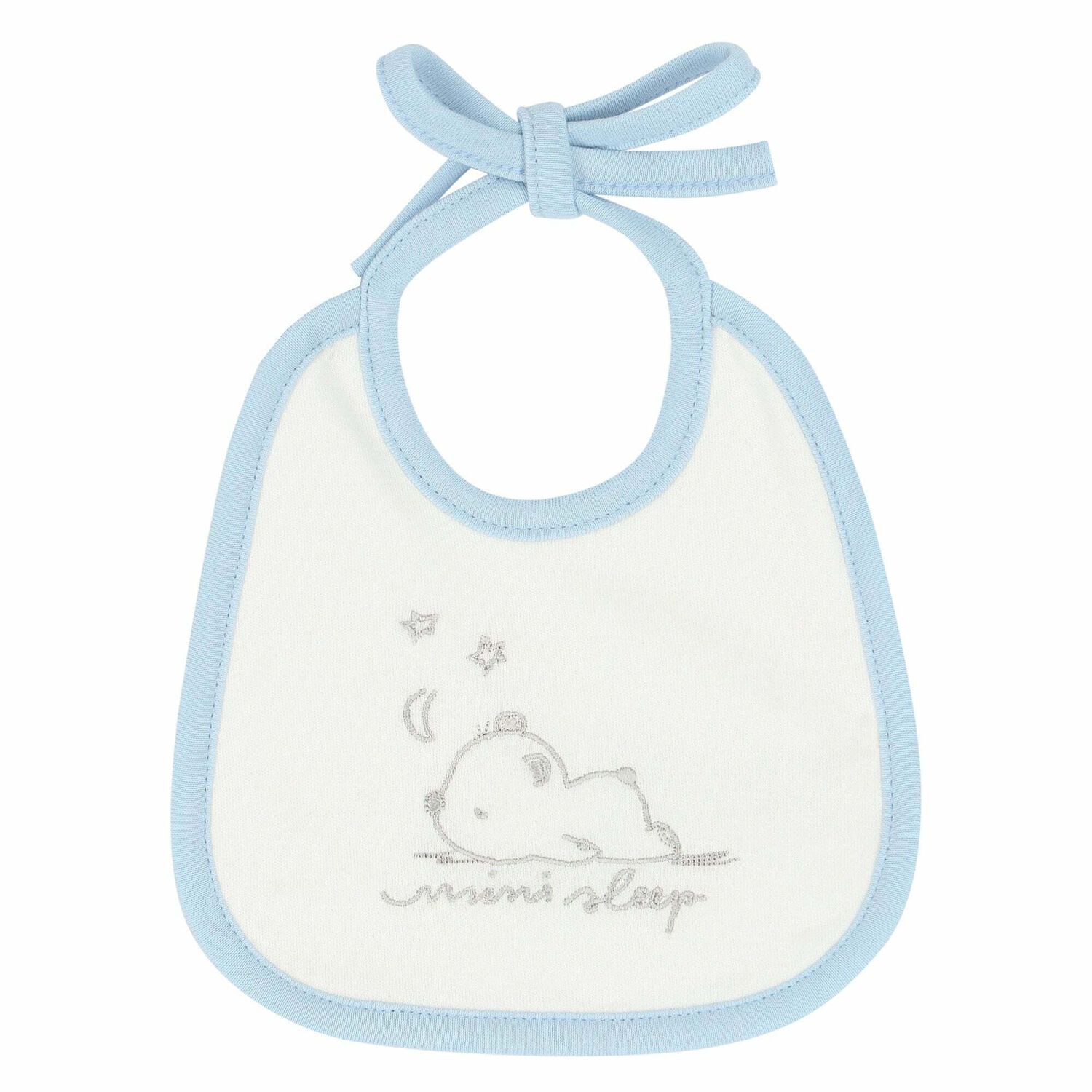 Baby Boys White & Blue Bib, 1, hi-res image number null