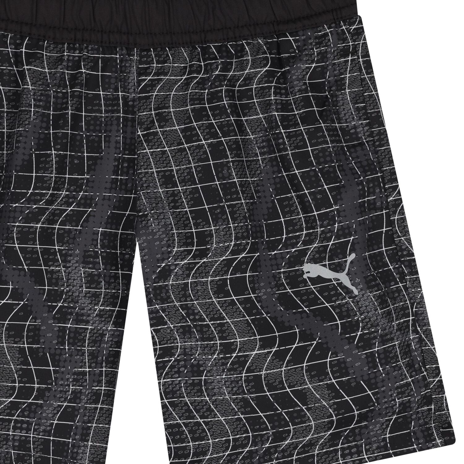 شورت أسود بشعار للأولاد, 1, hi-res