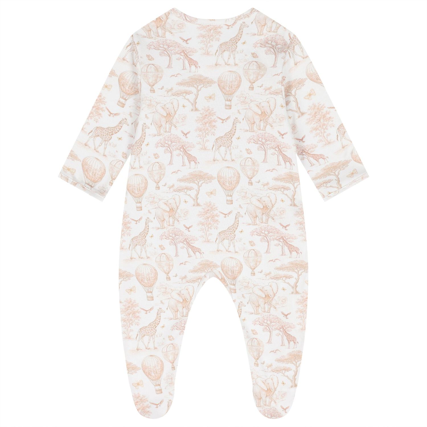 White & Beige Africa Babygrow, 2, hi-res
