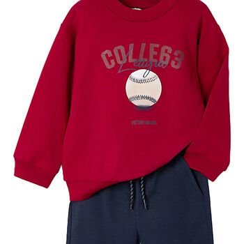 Boys Red & Navy Blue Tracksuit