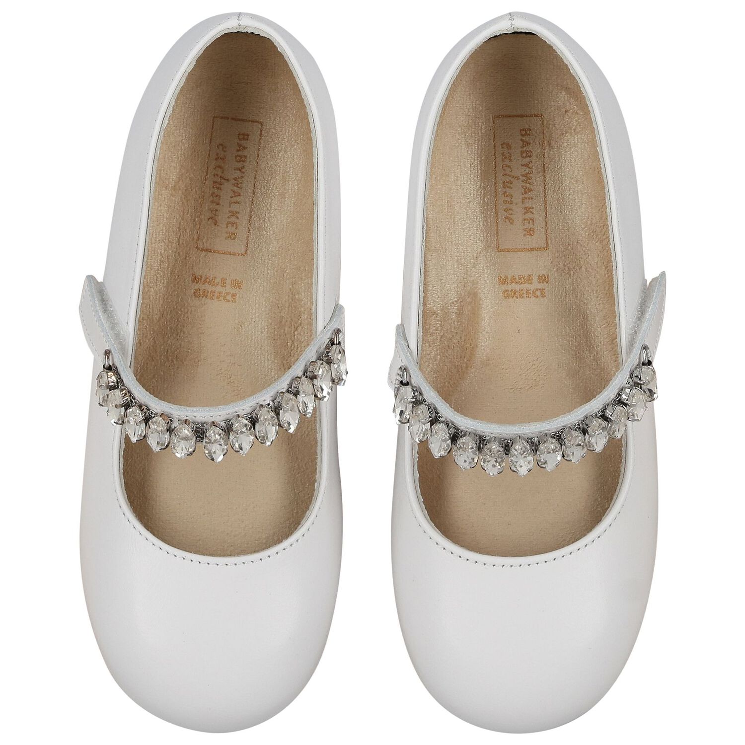 Girls White Embellished Ballerina Shoes, 1, hi-res image number null