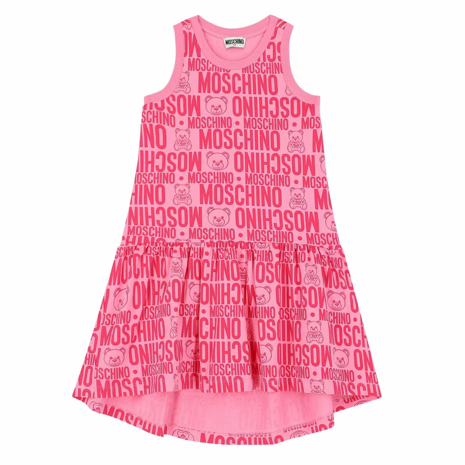 Girls Pink Logo Dress, 1, hi-res