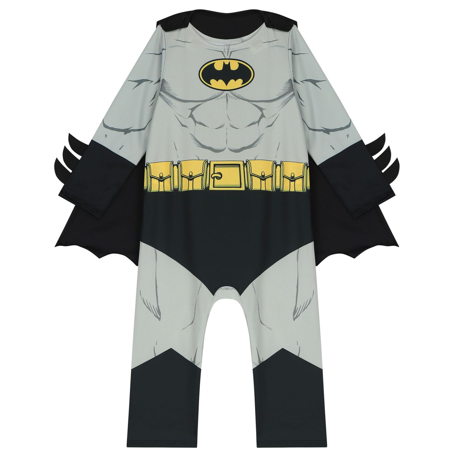 Younger Boys Black & Grey Batman Costume, 1, hi-res image number null