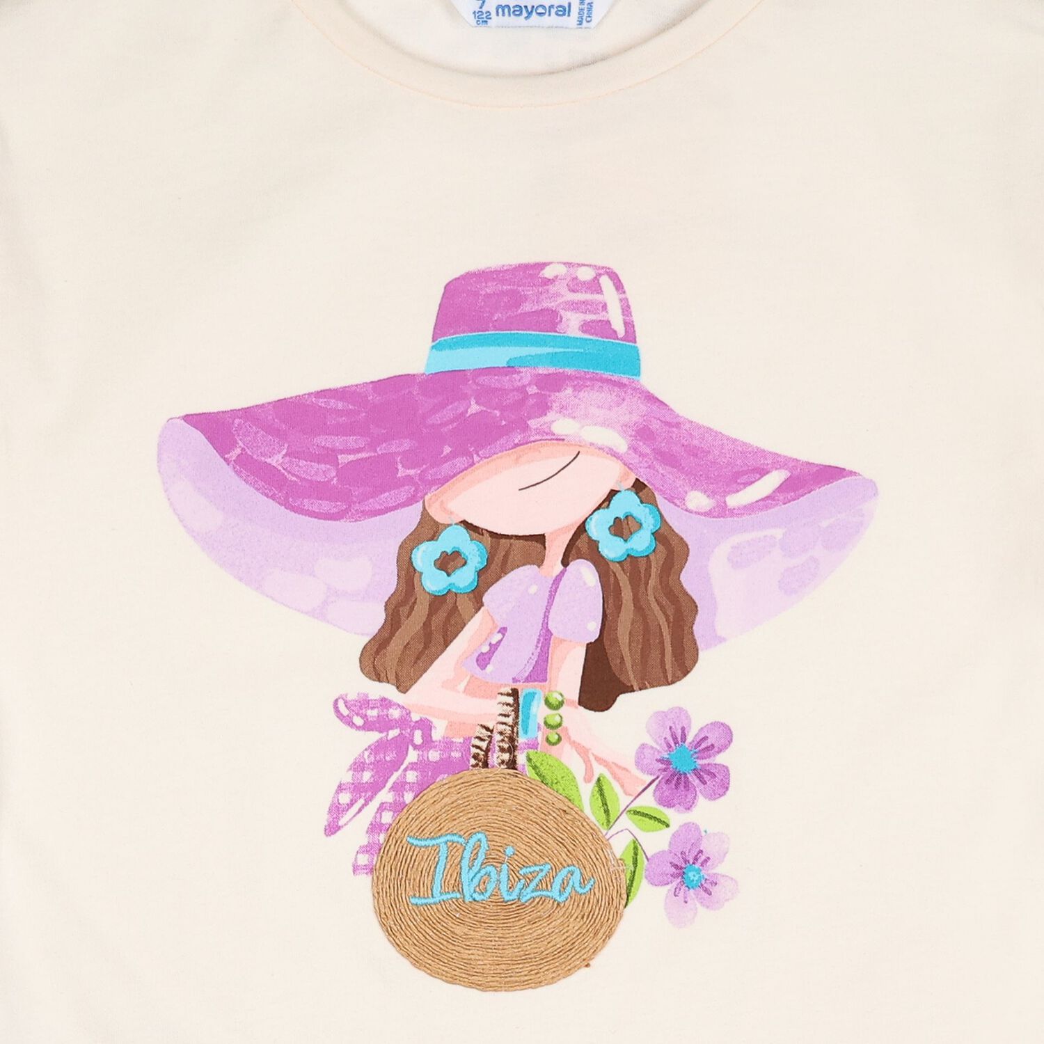 Girls Ivory & Lilac Shorts Set, 3, hi-res