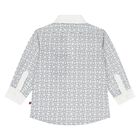 قميص بشعار باللون أبيض وأسود للأولاد , 1, hi-res