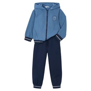 Boys Blue & Navy Blue Basketball Tracksuit