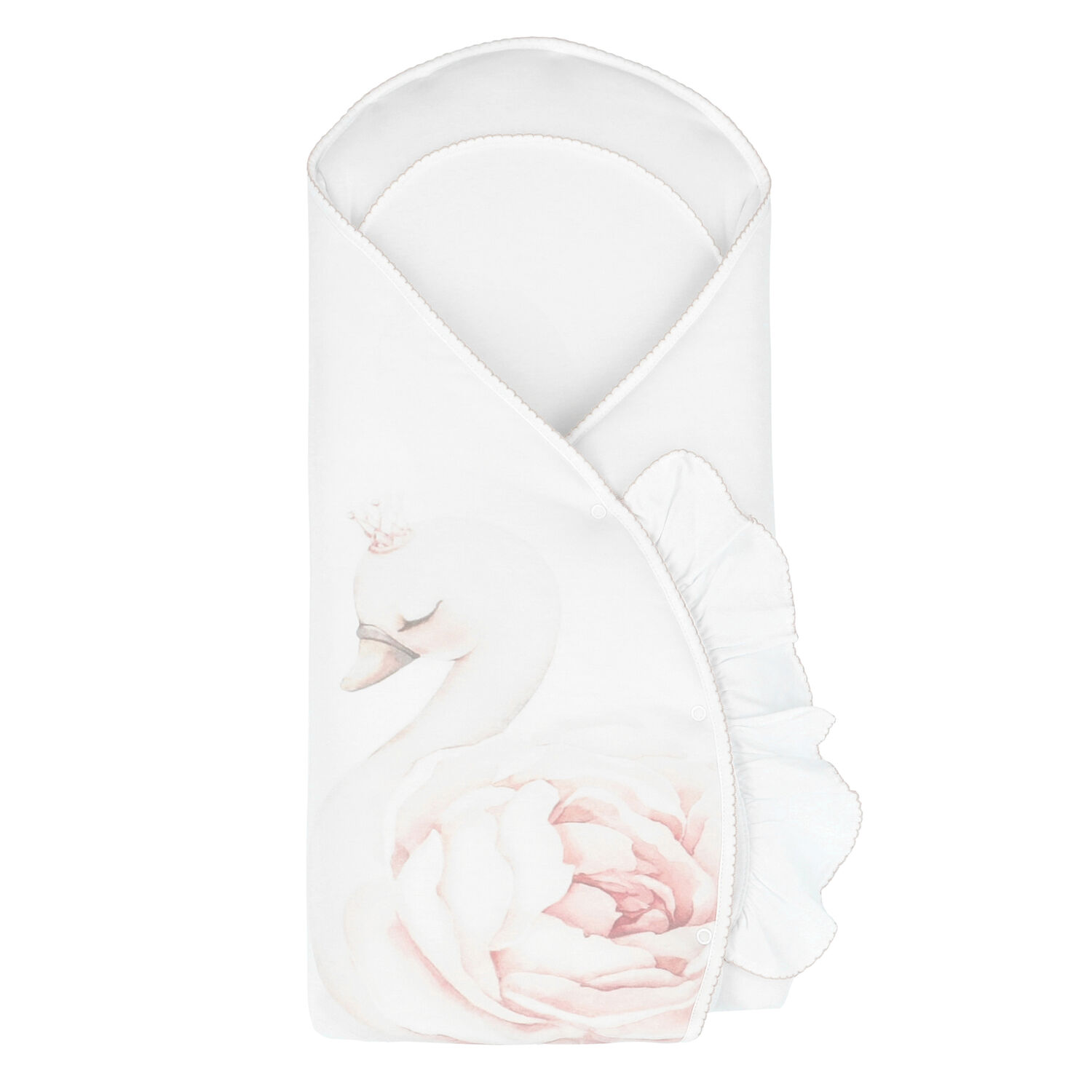 مدس بطبعة بجعة باللون الابيض, 1, hi-res image number null