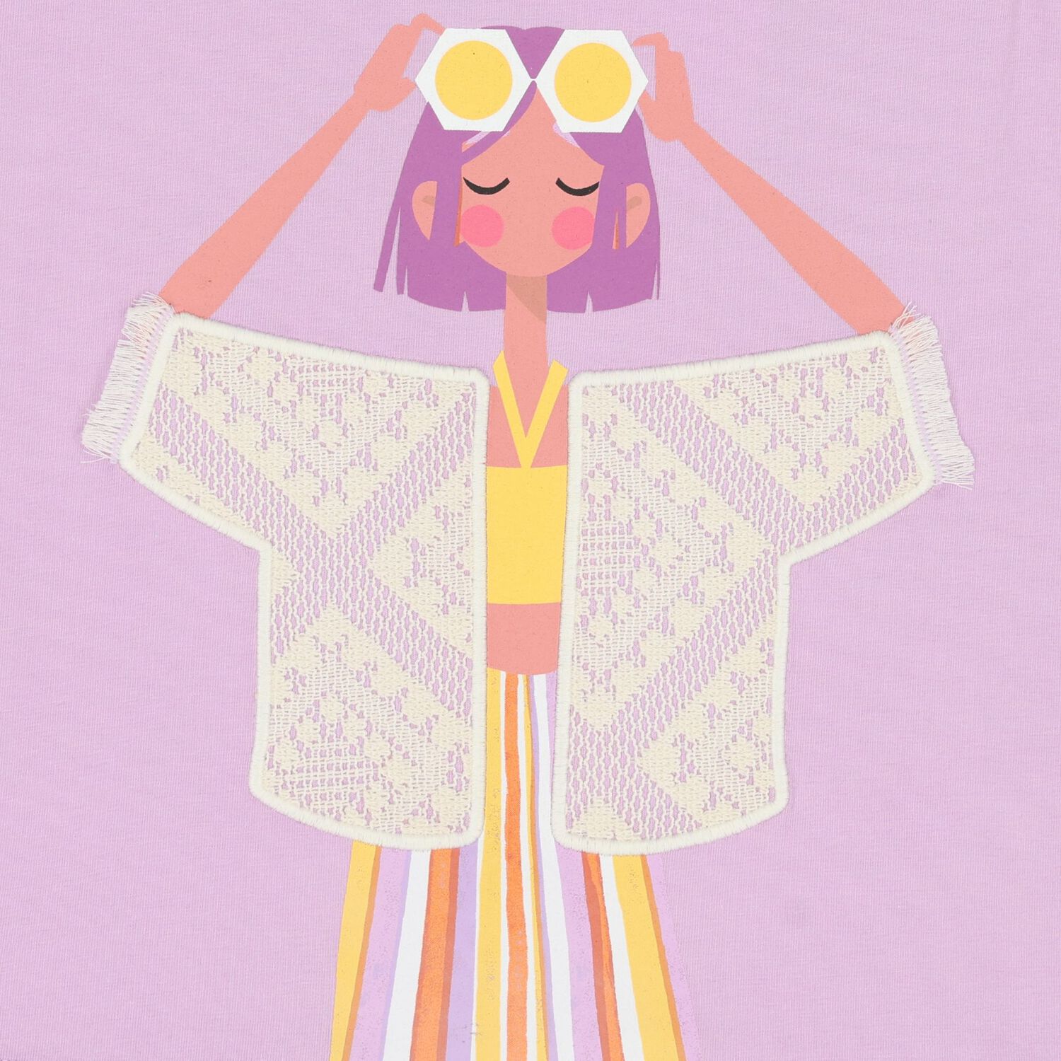 Girls Lilac T-Shirt, 4, hi-res