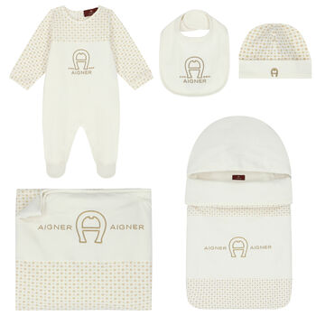 Ivory & Gold Logo Baby Set