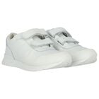 Boys White Logo Trainers, 1, hi-res