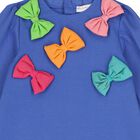 Girls Blue & Pink Bow Dress Set, 1, hi-res