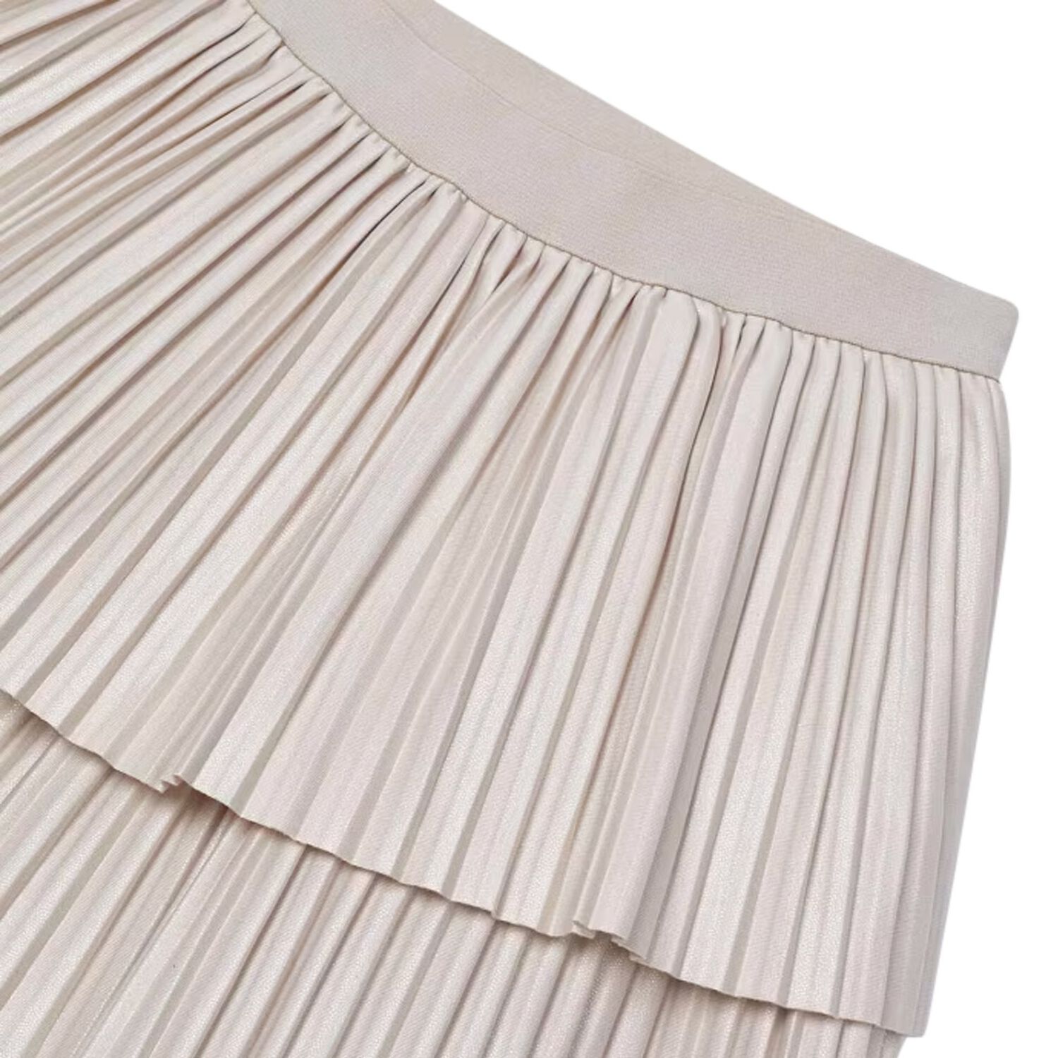 Girls Ivory Pleated Skirt, 2, hi-res