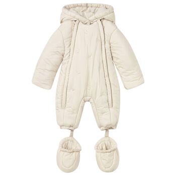 Ivory Embroidered Baby Snowsuit