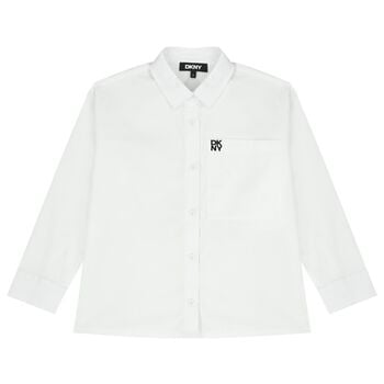 White Embroidered Logo Shirt