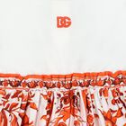 Baby Girls White & Orange Majolica Dress Set, 1, hi-res