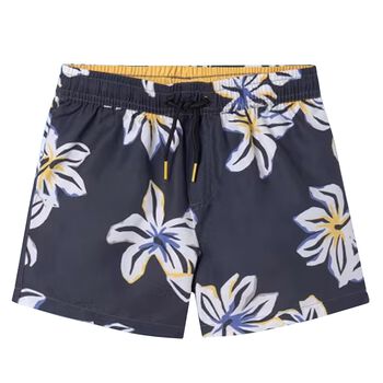 Boys Grey Floral Swim Shorts