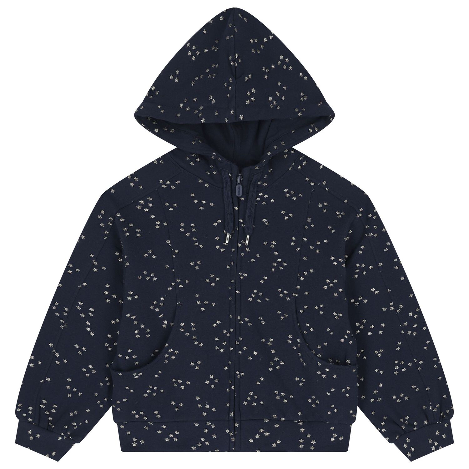 Girls White & Navy Blue Printed Tracksuit ( 3 Piece ), 1, hi-res