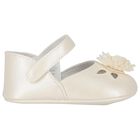 Baby Girls Ivory Flower Pre Walker Shoes, 2, hi-res