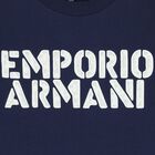 Boys Navy Blue Logo Long Sleeve Top, 1, hi-res