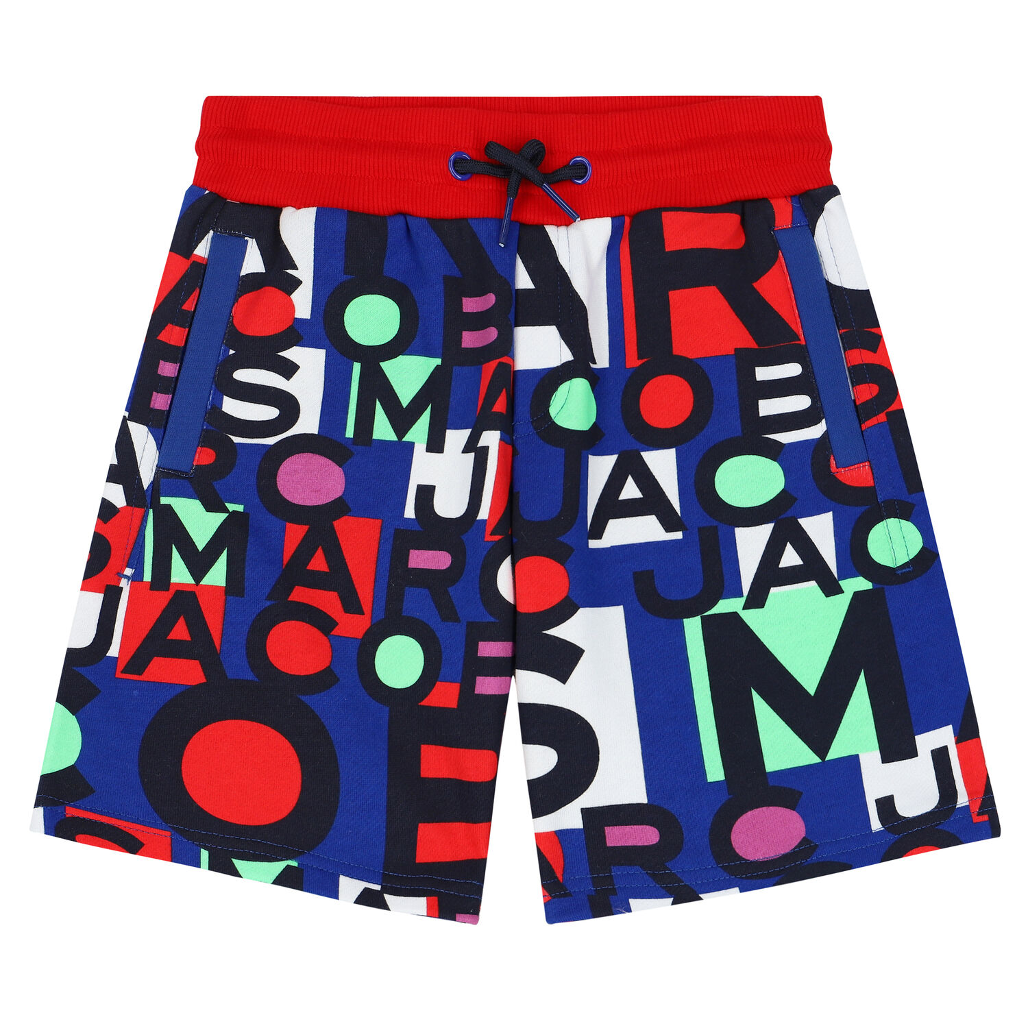Boys Red & Blue Logo Shorts, 1, hi-res