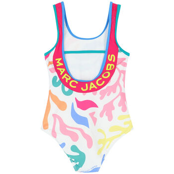 Girls White Coral Reef Swimsuit