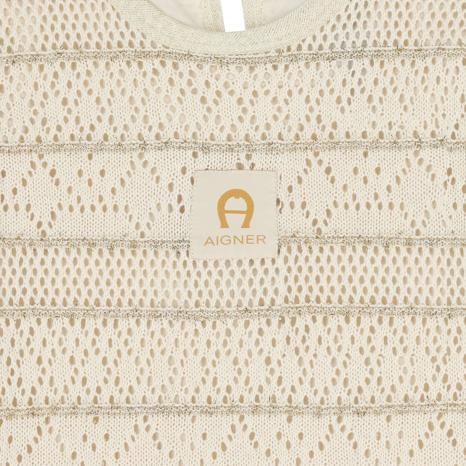 Girls Beige Logo Knitted Dress, 1, hi-res